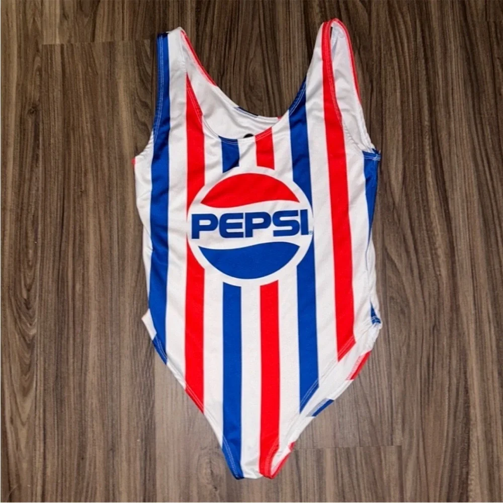 Pepsi Logo One-Piece with Bold Stripes