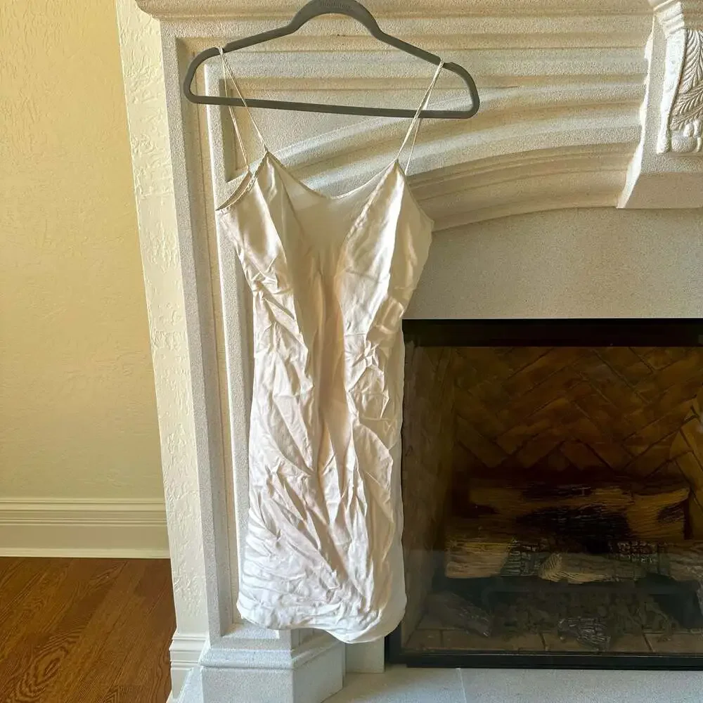 Victoria's Secret Vintage 100% Silk Cream Slip Dress