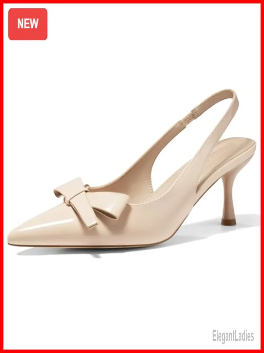 Slingback Kitten Heels Bow Closed Pointed Toe Pumps Slip On Office Work Dress