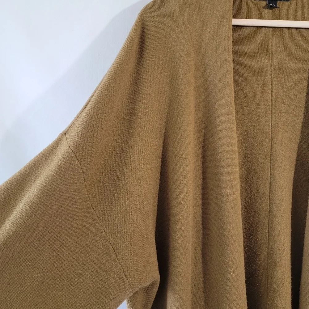 Banana Republic Toasted Coconut Cape Long Cardigan M/L Pocket Fall Winter Cozy