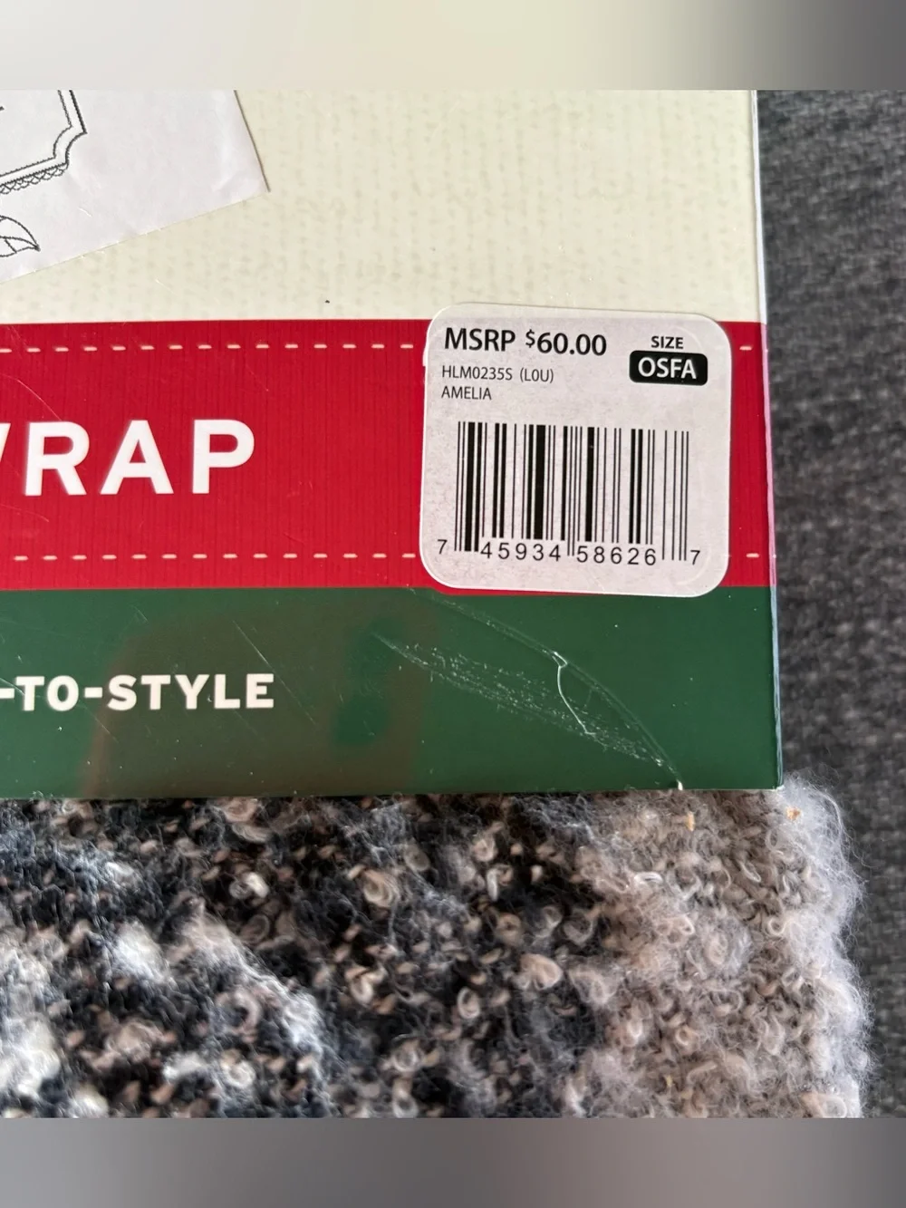 Woolrich Cozy Blanket Wrap Amelia Travel Friendly Luxe Softness One Size Gray