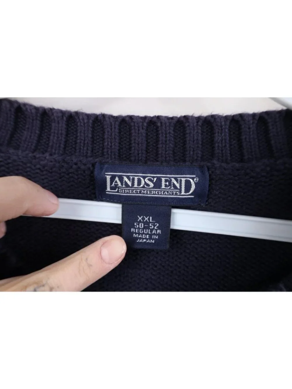 Vtg 90s Lands End Mens 2XL Sun Faded University of Michigan Knit Sweater Japan