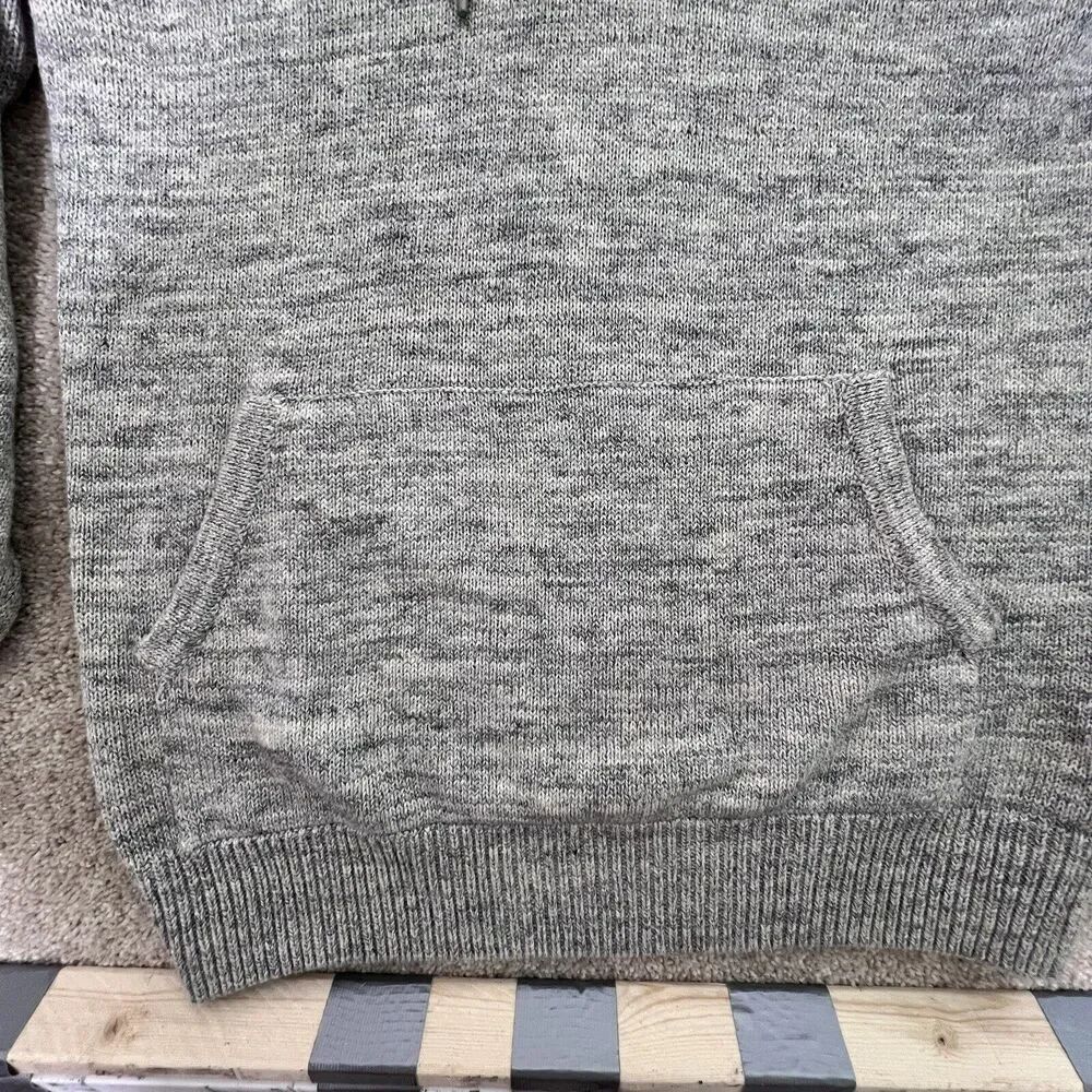 Label Of Graded Goods Gray 1/4 Button Sweater Small Long Sleeve H&M Hooded‎