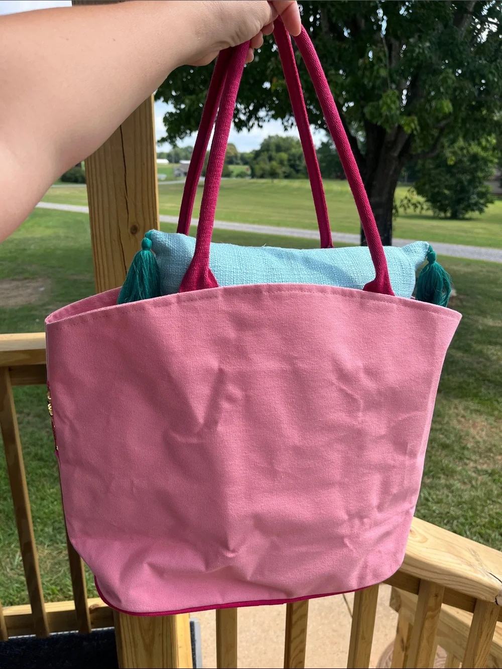 Pink Sequin Flamingo Tote Book Bag Farmers Market Tote