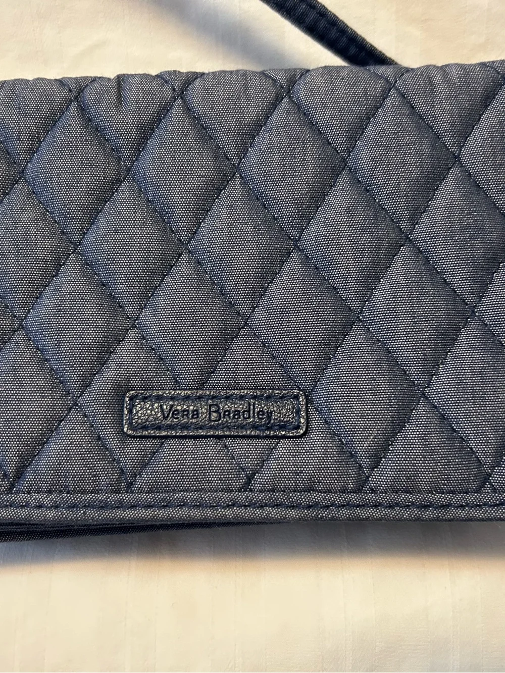 Vera Bradley Quilted Crossbody Wallet in Denim Blue