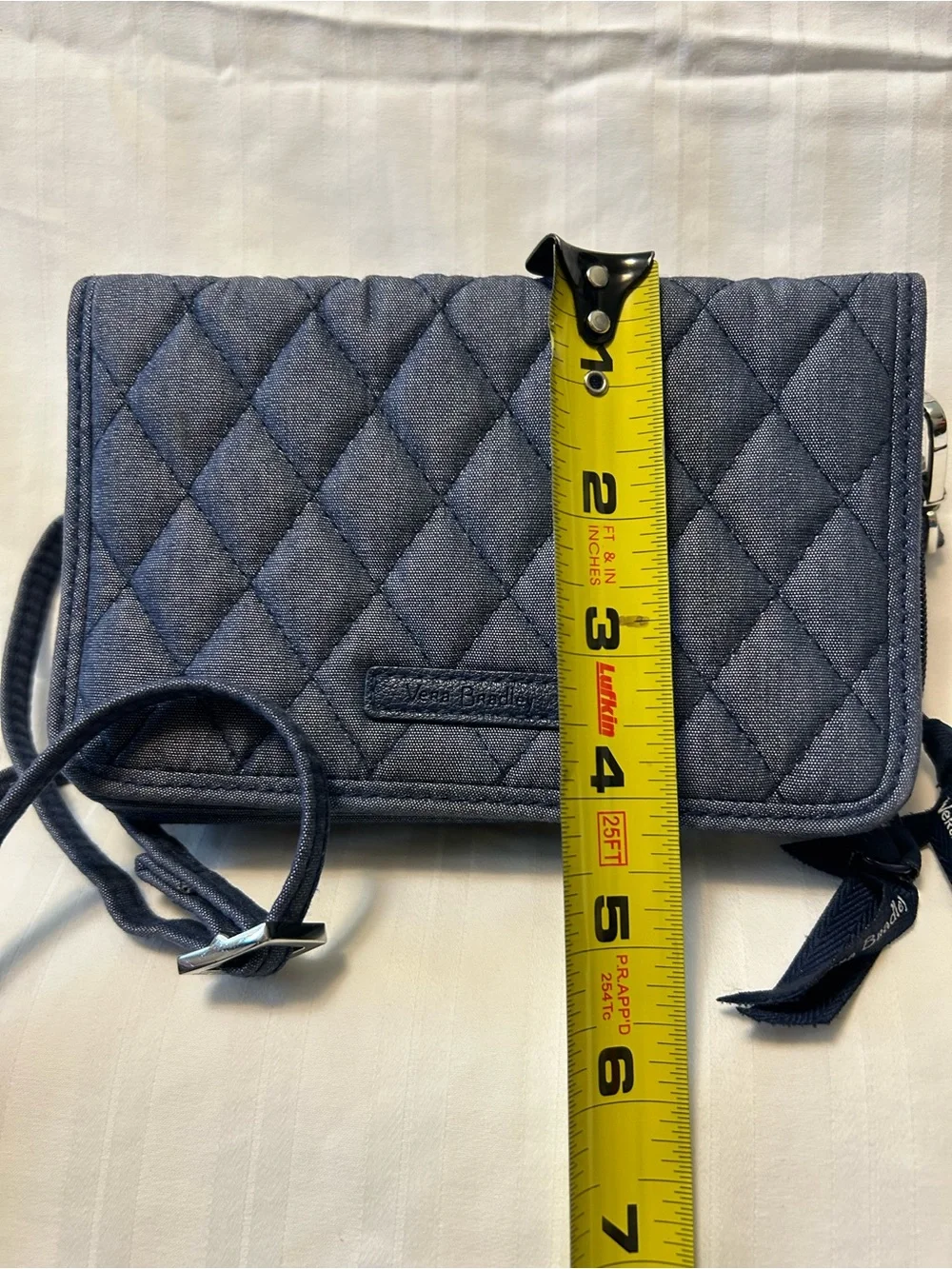 Vera Bradley Quilted Crossbody Wallet in Denim Blue
