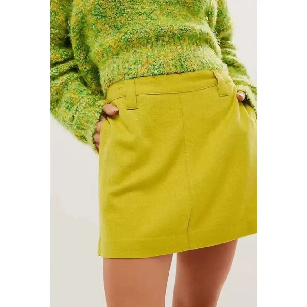 Free People Can't Blame Me Linen‎ Skirt Size 2 NWOT