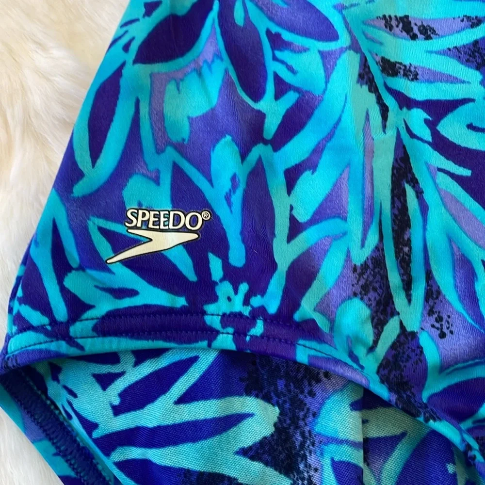 Speedo One-Piece Swimsuit 12 - Blue and Teal Floral