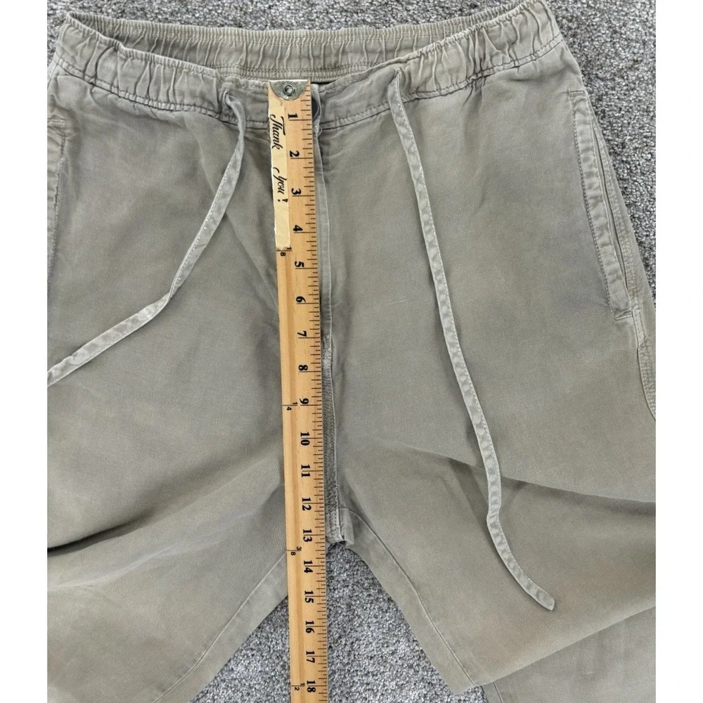 Zara Wide Leg Linen Cotton High Rise Chino Women's‎ Small Neutral Khaki Minimal