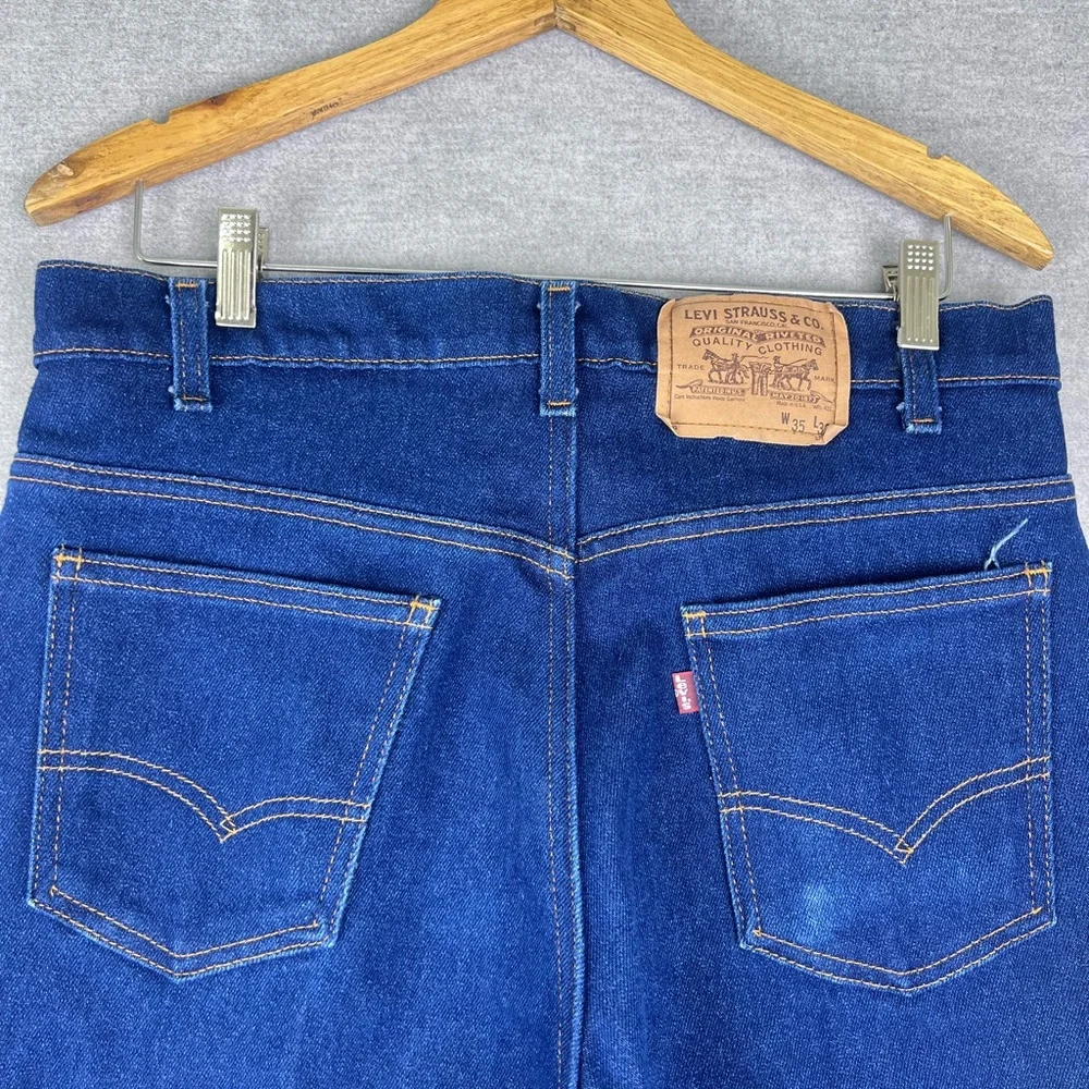 Vintage‎ Levis 505 Straight Leg Jeans Dark Wash Blue Denim Mens 32x29