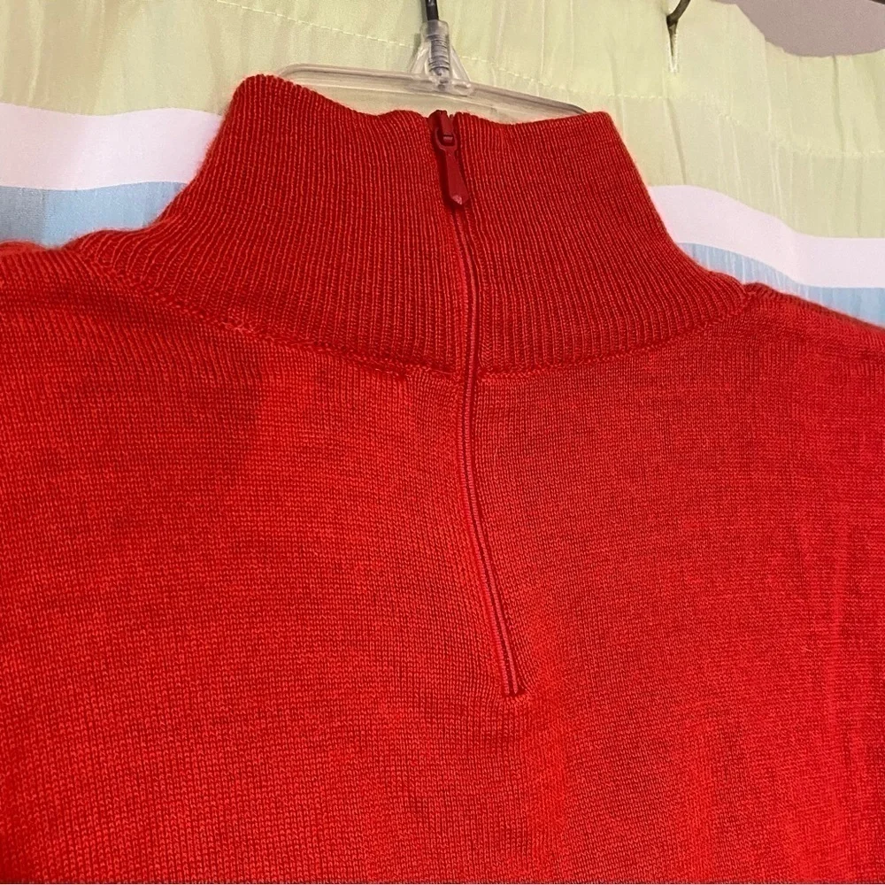 Vintage Mondi Sweater Knit High Neck Red Rust Sz 34