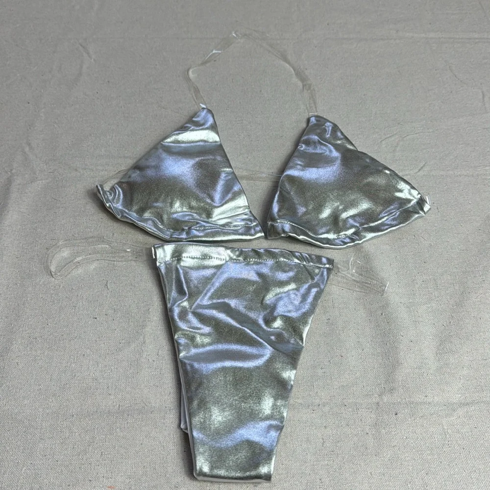 Bundle Of 2 Set Metallic Silver and Gold  Women’s Bikini Beach.