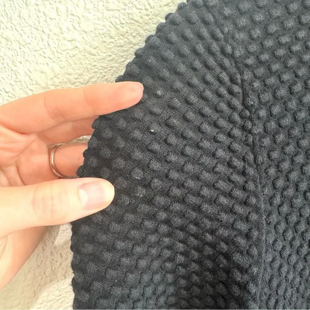 Cos Women's Large Pullover Sweater Textured Black Casual Cotton Comfy‎ Minimal