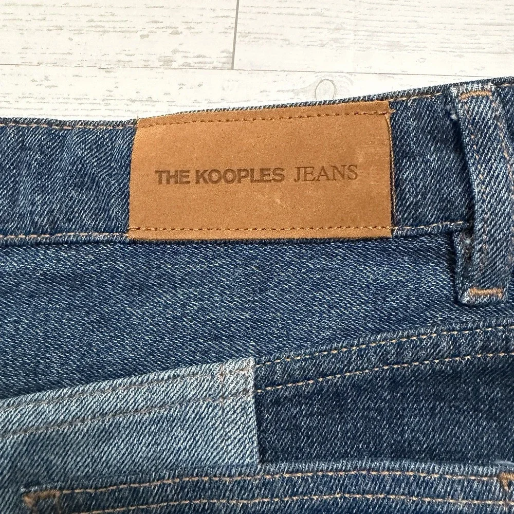 The‎ Kooples Paris Patchwork Denim Mini Skirt Frayed Edge Size 2