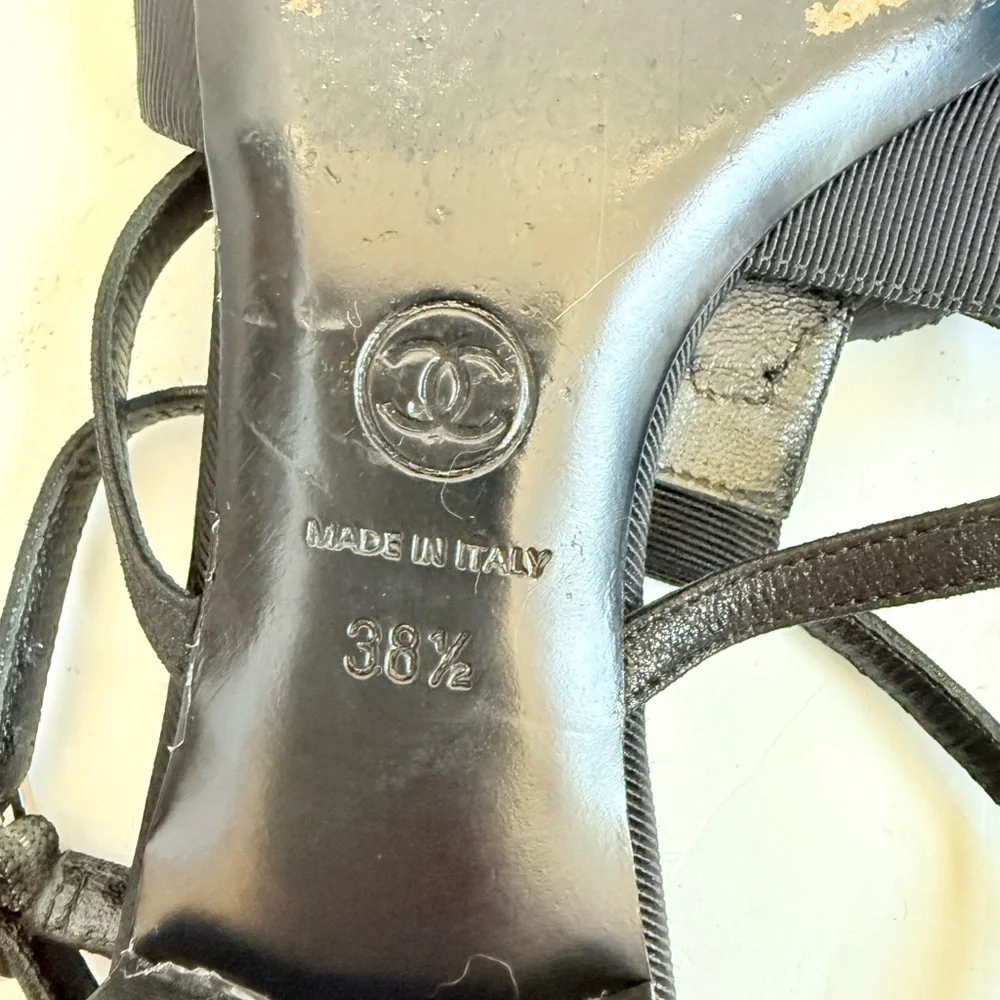 CHANEL black metallic