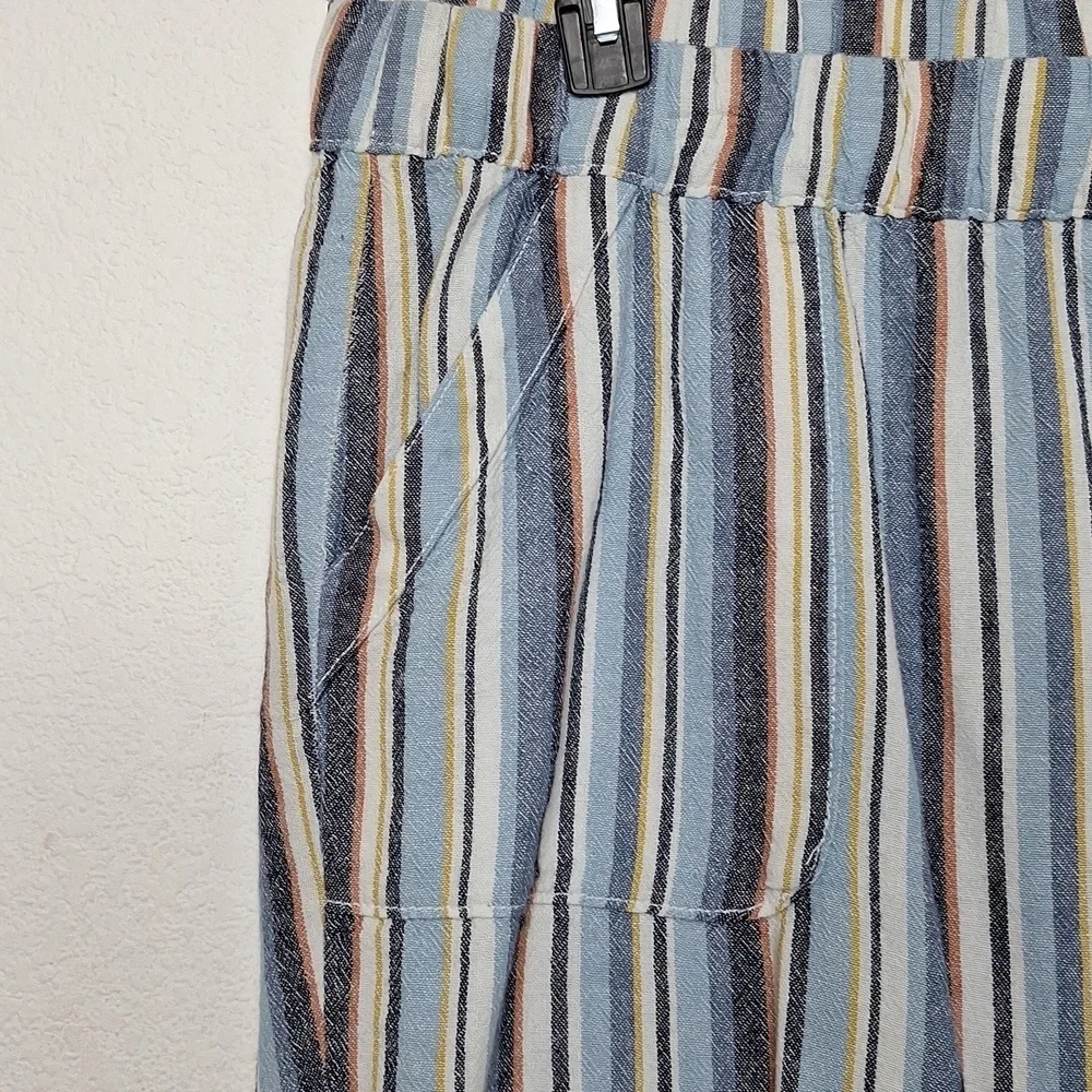 Lane Bryant Blue Multi Coastal Boho Linen Blend High Rise Shorts Size 22/24