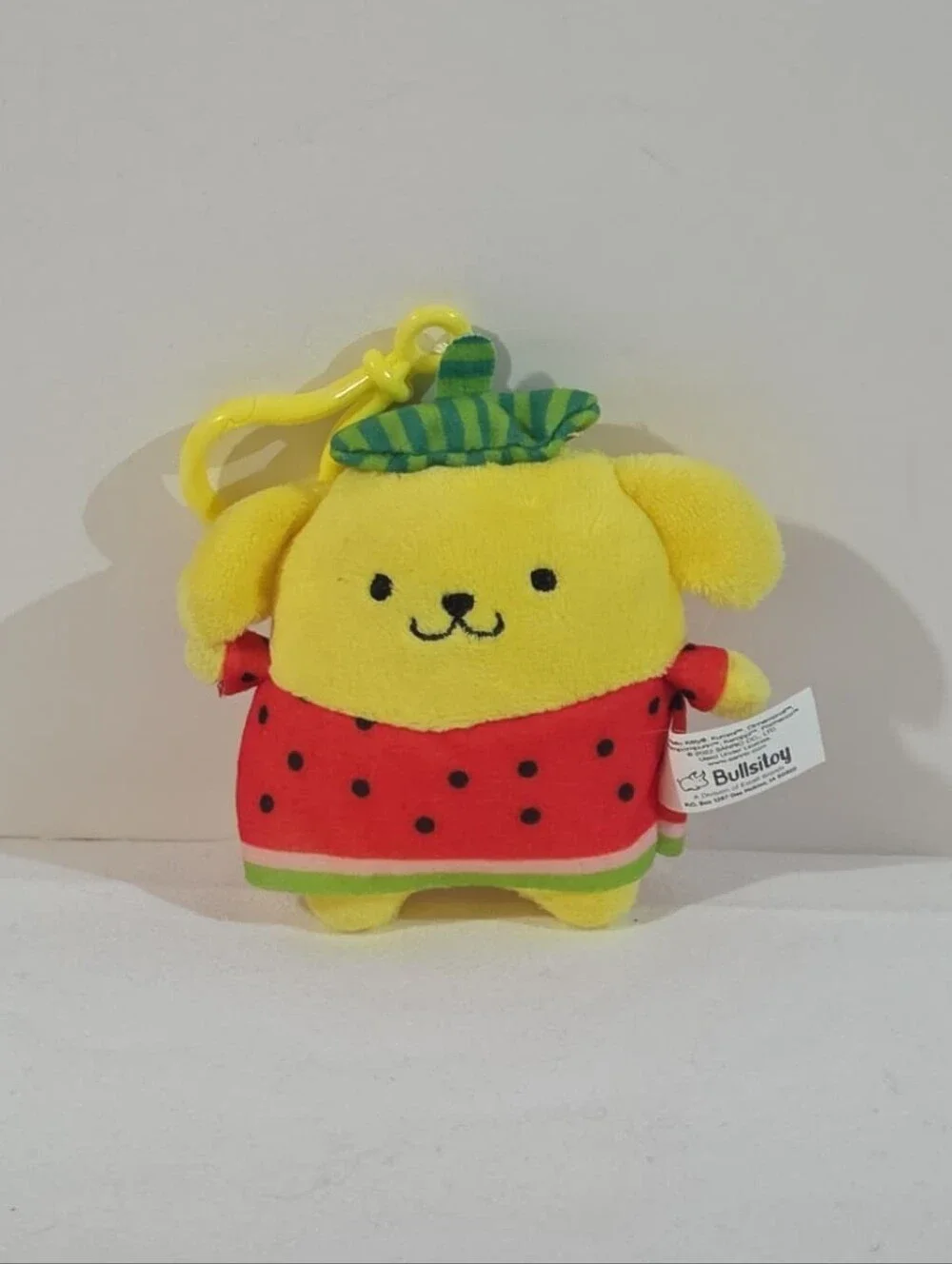 Pompompurin watermelon outfit plushie keychain