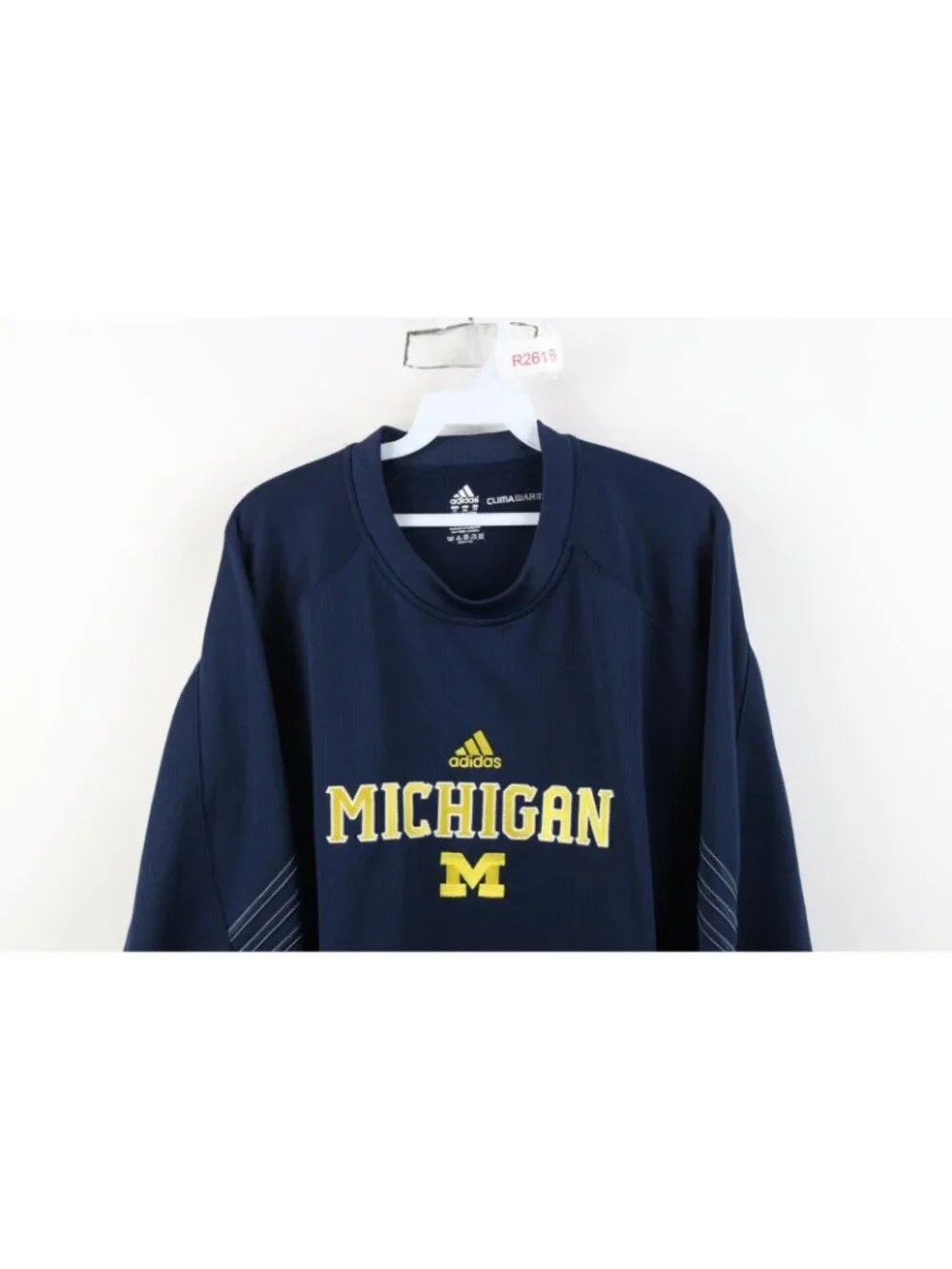Adidas Mens 2XL XXL Team Issued University of Michigan Football Sweatshirt Blue