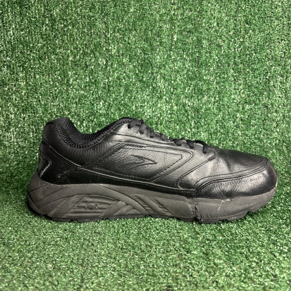 Brooks Addiction Walker Leather Walking Shoes Black Mens Size 10.5 4E Extra Wide