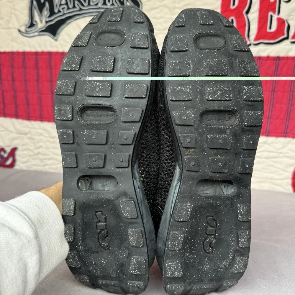 Size 10 - Nike Air Max Flyknit‎ Racer TRIPLE BLACK ANTHRACITE Sneakers Men's