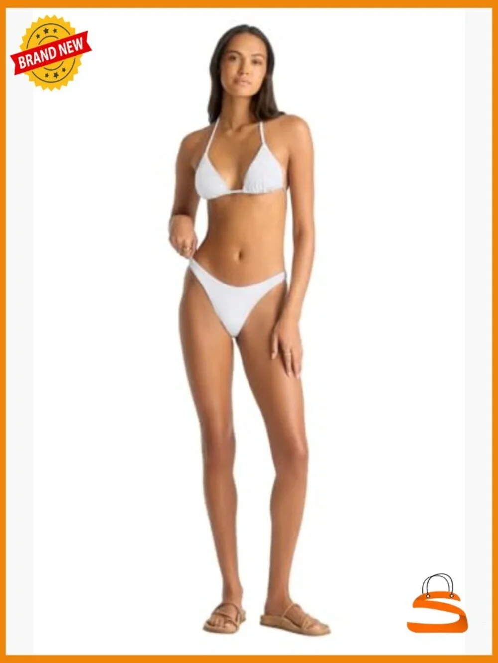Medium Triangle Bikini Top, Adjustable Ties, UPF 30 Swimwear