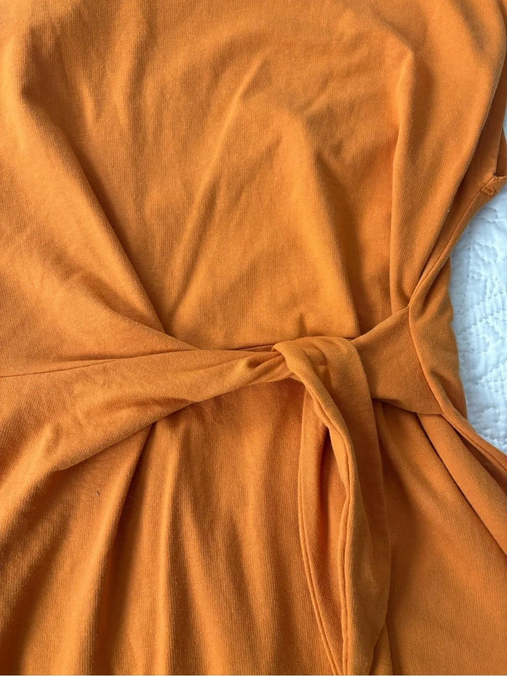 Nine West Yellow-Orange Tie-Waist Mini Dress