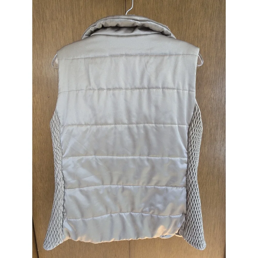 Liz‎ Claiborne Womans Puffer Vest Medium Grey Zip Side Pockets Quilted