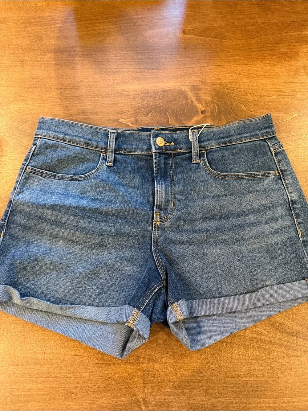 Denim Roll-Hem Women's Shorts - Blue