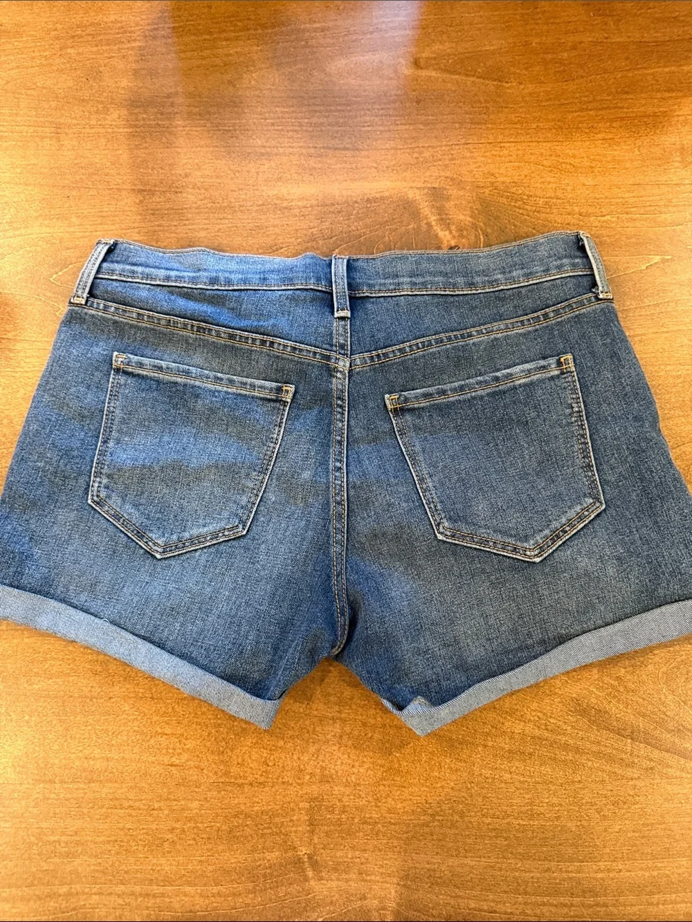 Denim Roll-Hem Women's Shorts - Blue