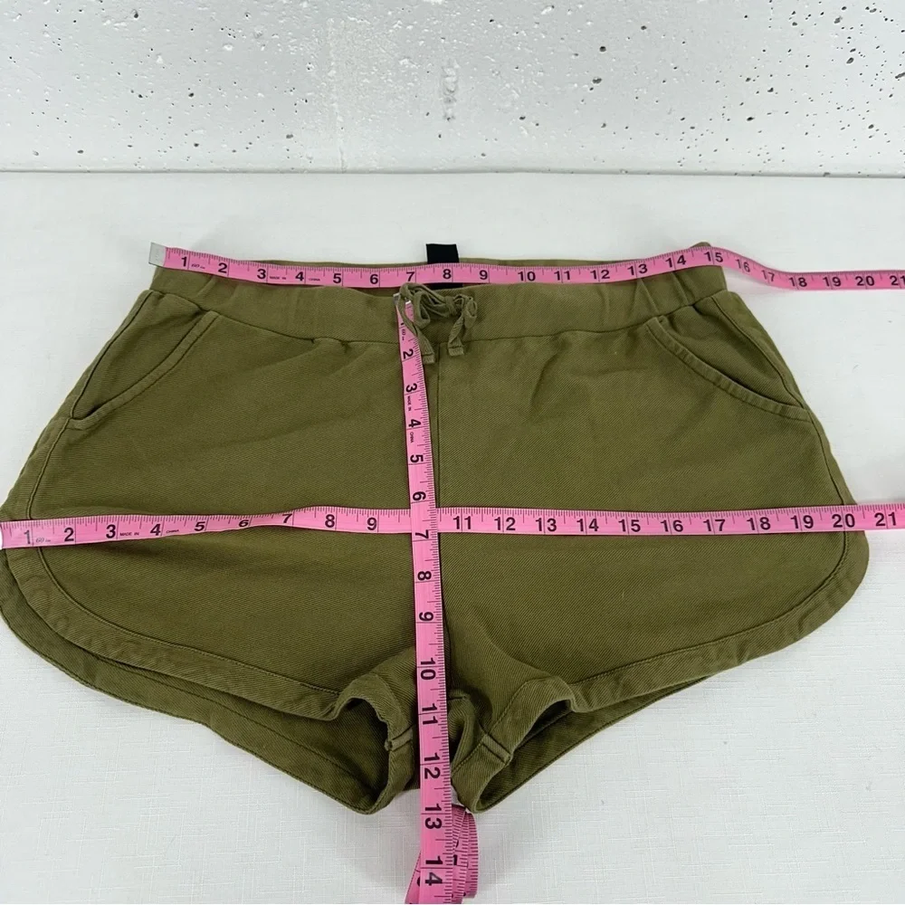 Bobi Los Angeles Size Medium Olive Green Knit Twill Shorts