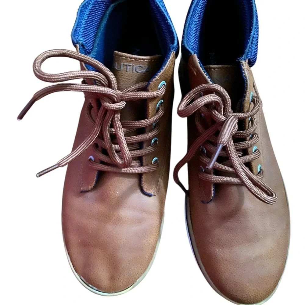 Nautica Brown and Blue Kids Boots