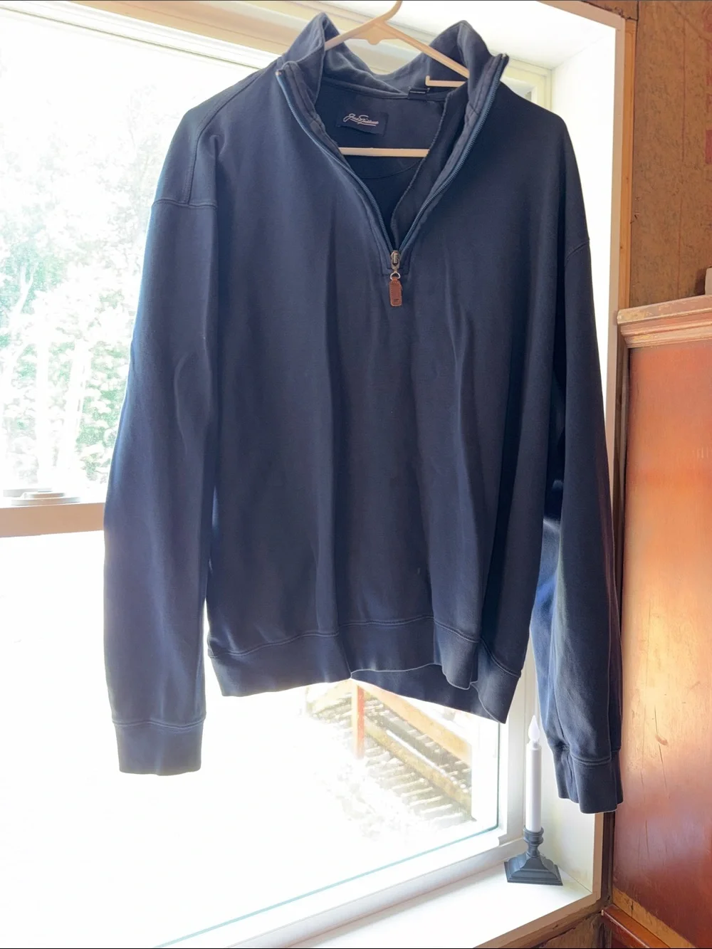 Men's Quarter-Zip Pullover Sweater - Navy Sz XL