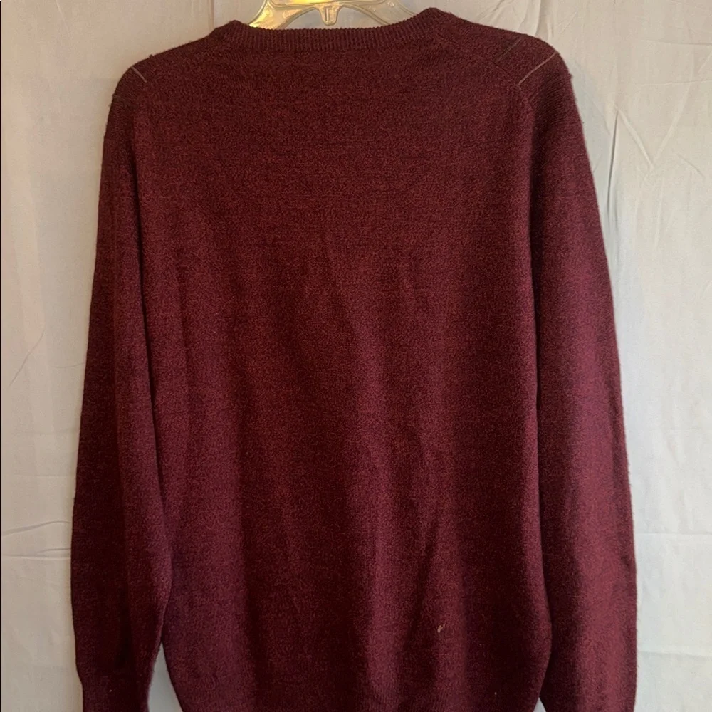 Dockers Men's Burgundy Check Crewneck Sweater