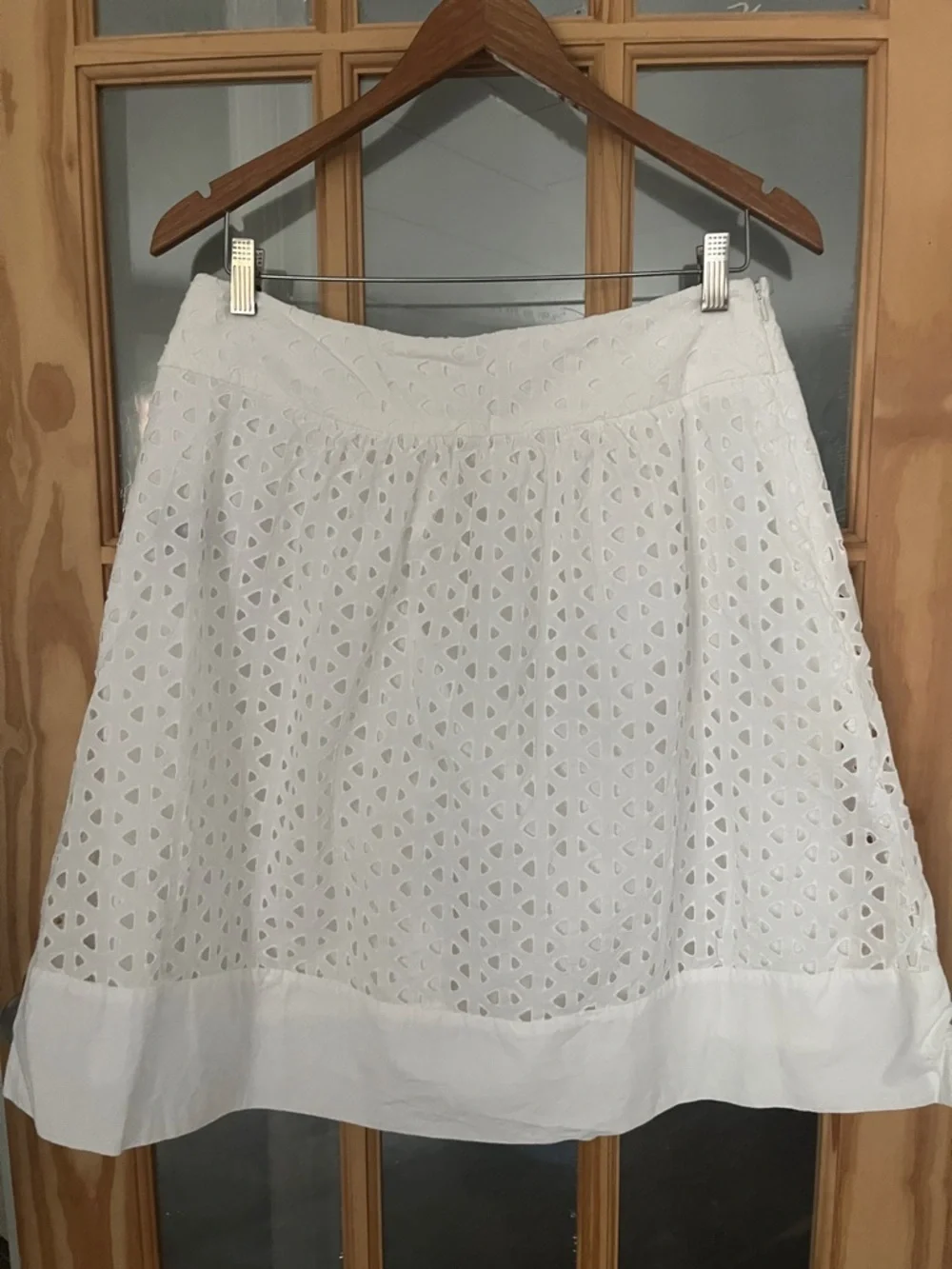 White Eyelet 100% Cotton Skirt , lined Size 12 east 5th brand