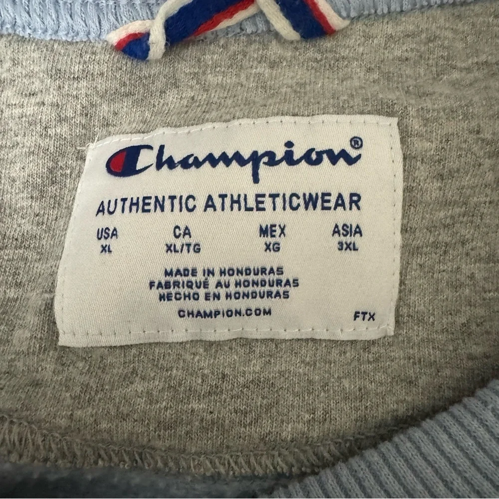 Champion Men’s Pastel Blue & Yellow Crewneck Sweater Size XL‎
