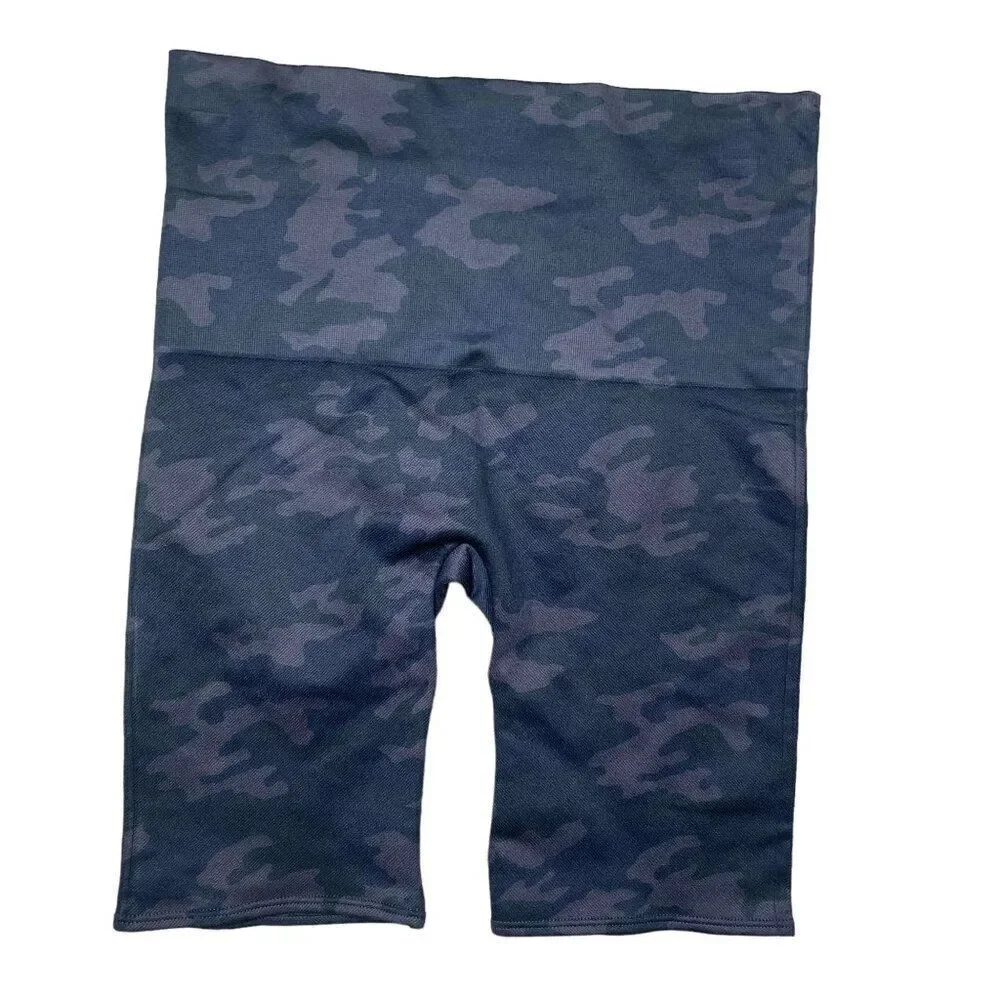 Spanx Black Camo Biker Shorts Size Large Look at me now