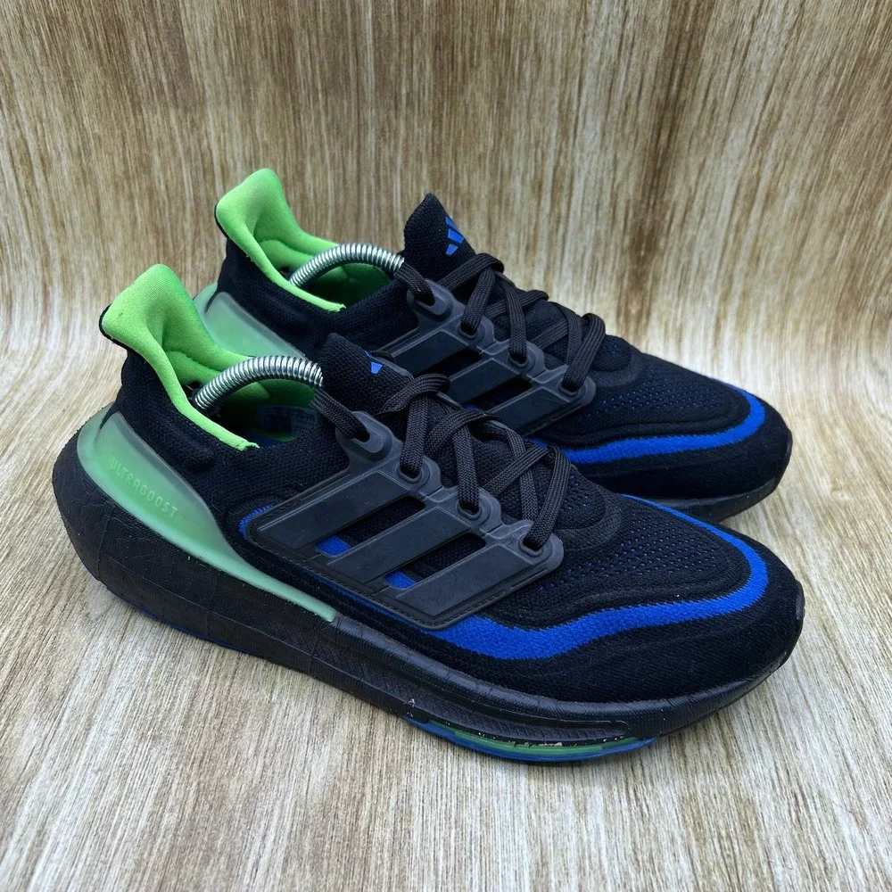 adidas Ultraboost Light Men's Size 7 Black Lucid Lime Running‎ Shoes IF2414