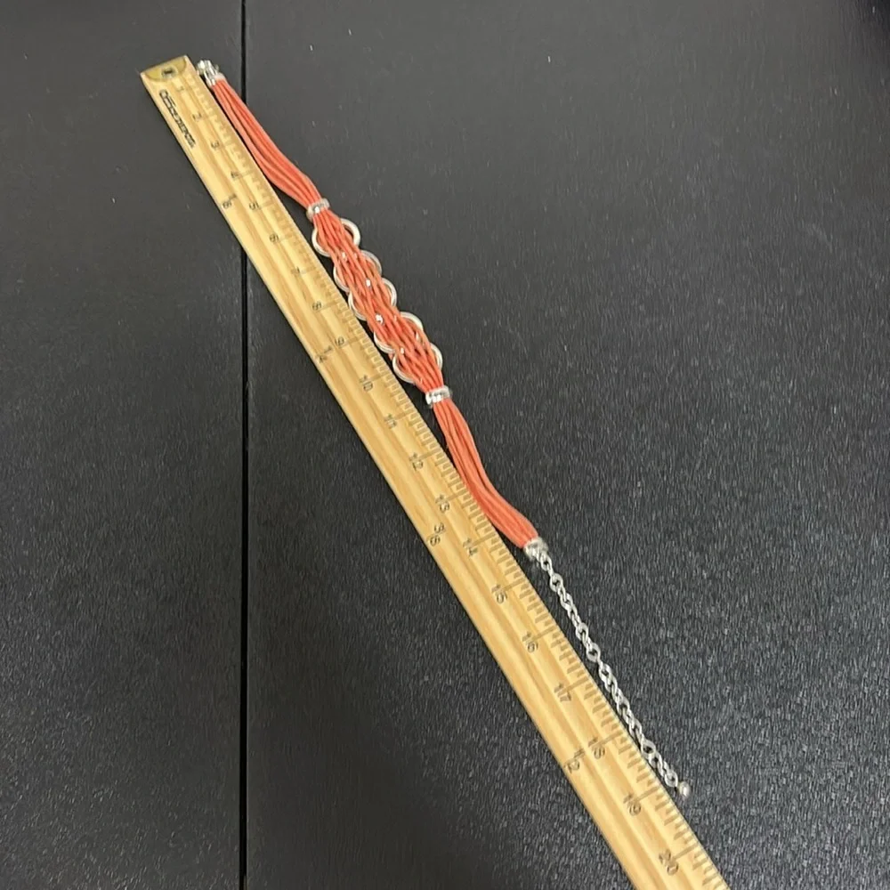 Chico’s Orange and Silver Tone Necklace