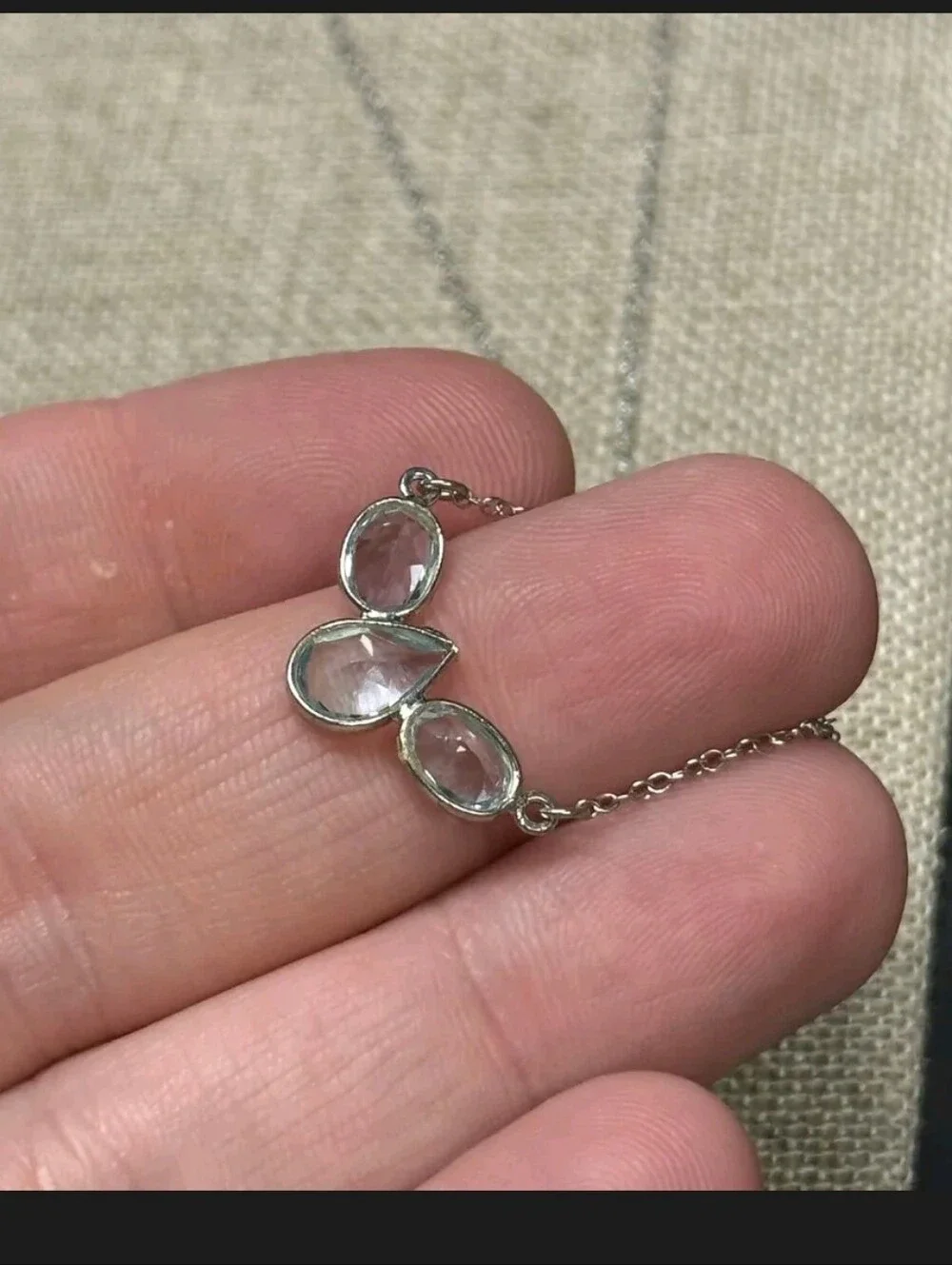 Sterling Silver 3.11 TCW Sky Blue Topaz Princess Necklace