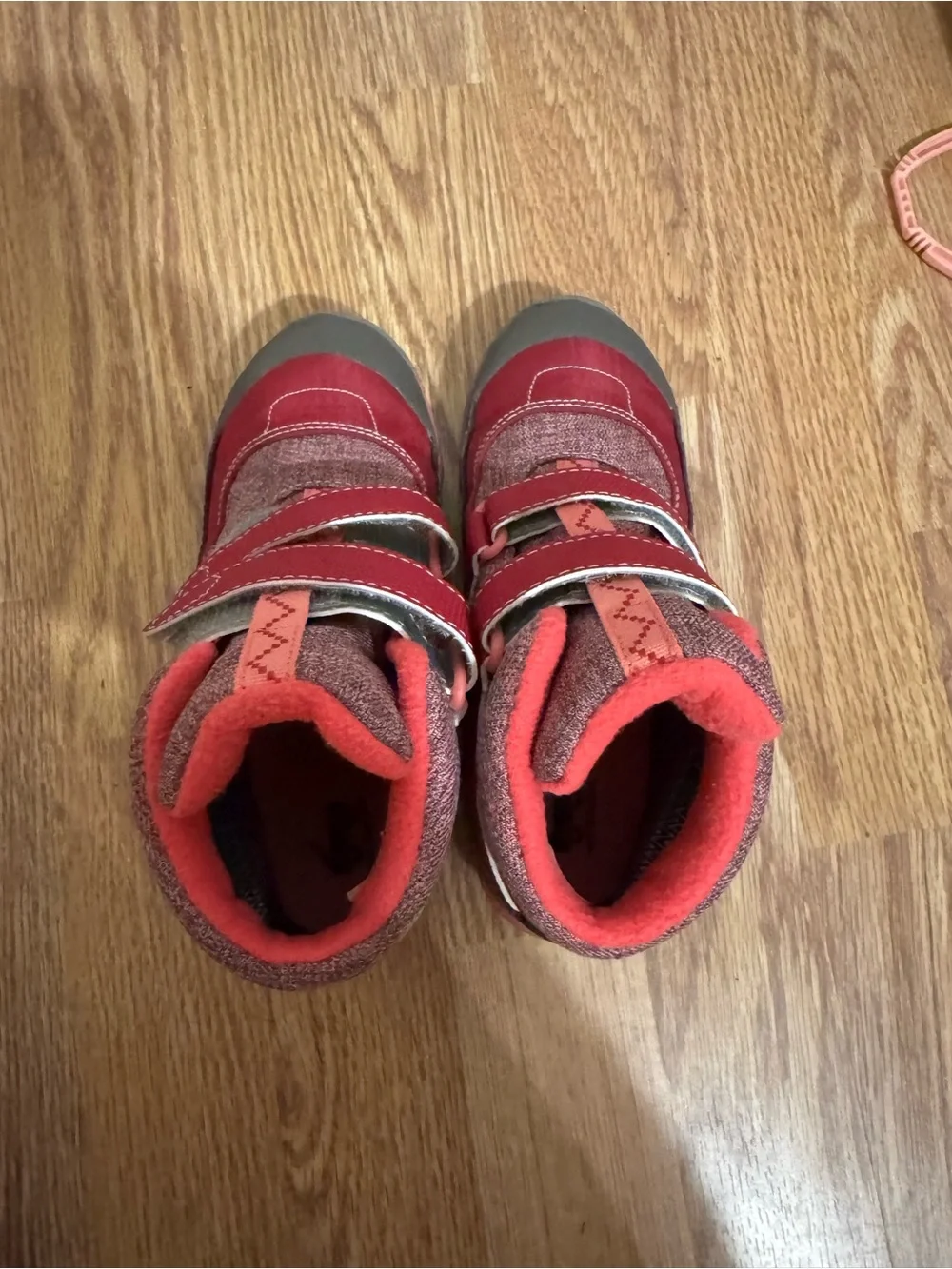 See Kai Run Maroon and Pink Kids Strap Boots