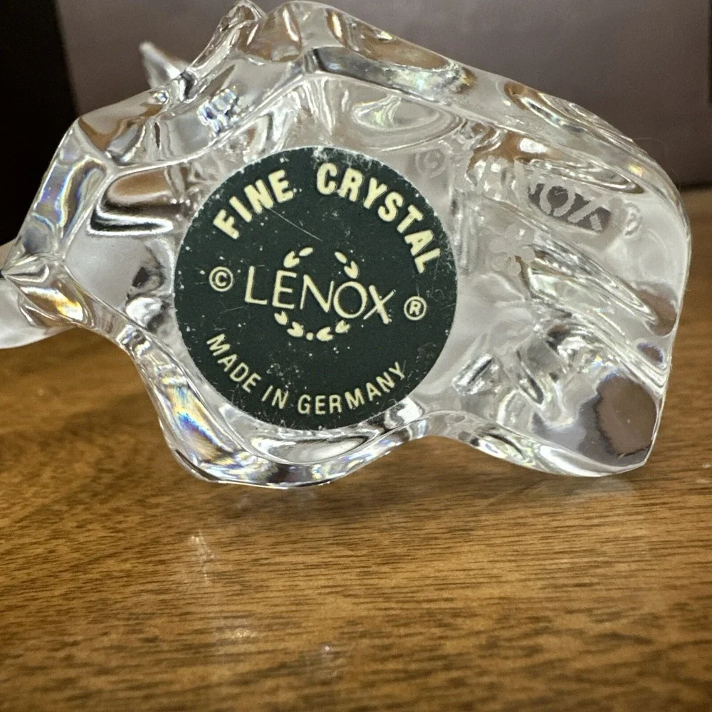 Lenox 1993 Lead Crystal Dolphin Jumping Out of Frosted Ocean Waves Figurine 5