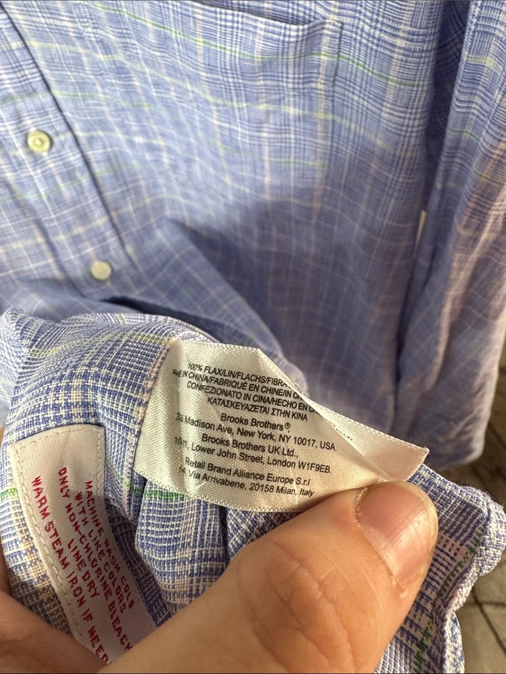 Brooks Brothers measures green length