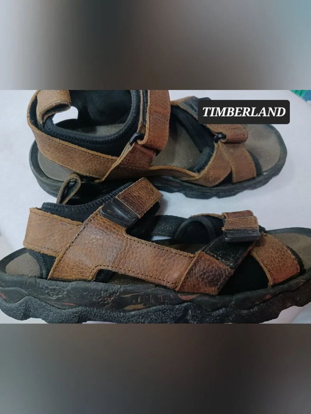 TIMBERLAND Mens Sandals Shoes LEATHER Adustable Straps Size 10