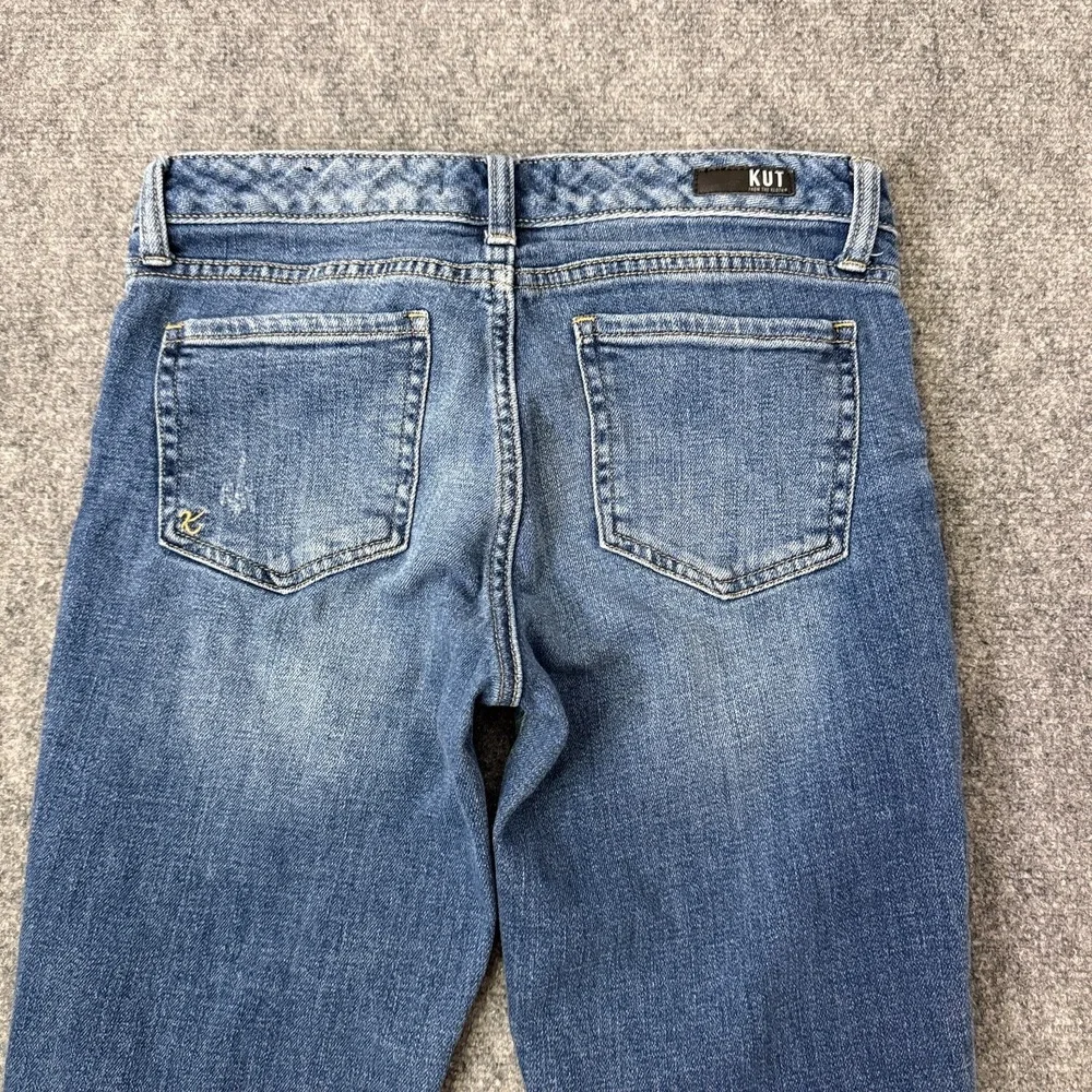 KUT From The Kloth Reese Ankle Straight Jean Womens 10 (30 Waist)‎ Distressed