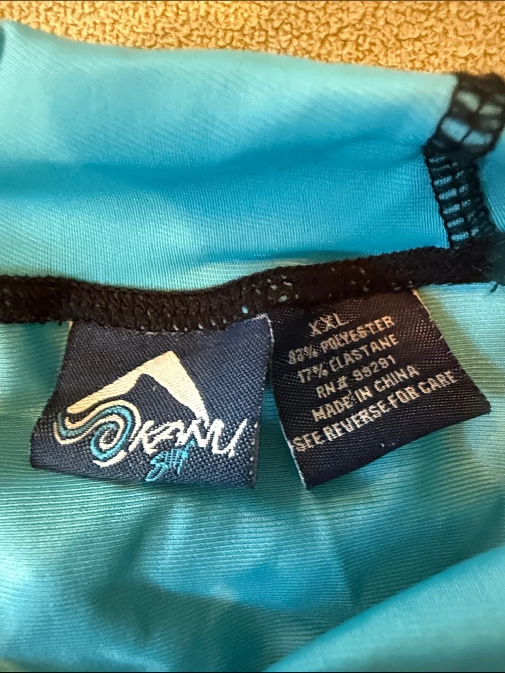 Kanu Surf Light Blue Rash Guard with Black Trim