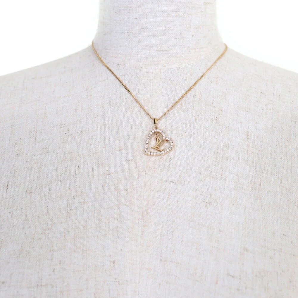 LOUIS VUITTON Gold Heart Necklace