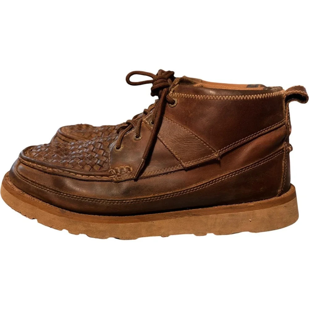Twisted X Men's Basket Woven Saddle Chukka Boots Wedge Sole Size 10W MCA0032 4