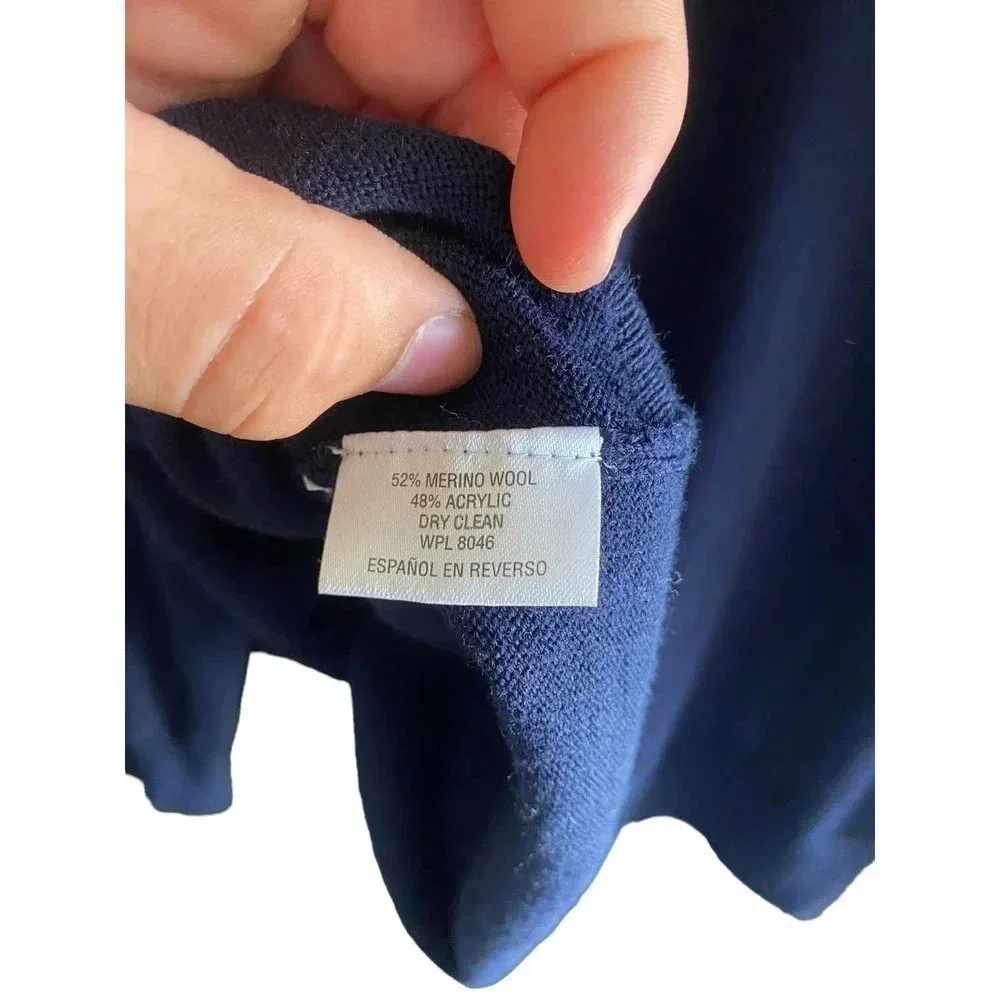 Club Room Men's Navy Blue merino wool Pullover Sweater Size XXL