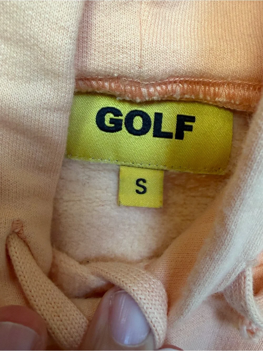 GOLF Wang Tyler the creator mens Pullover Hoodie in Light Peach size small