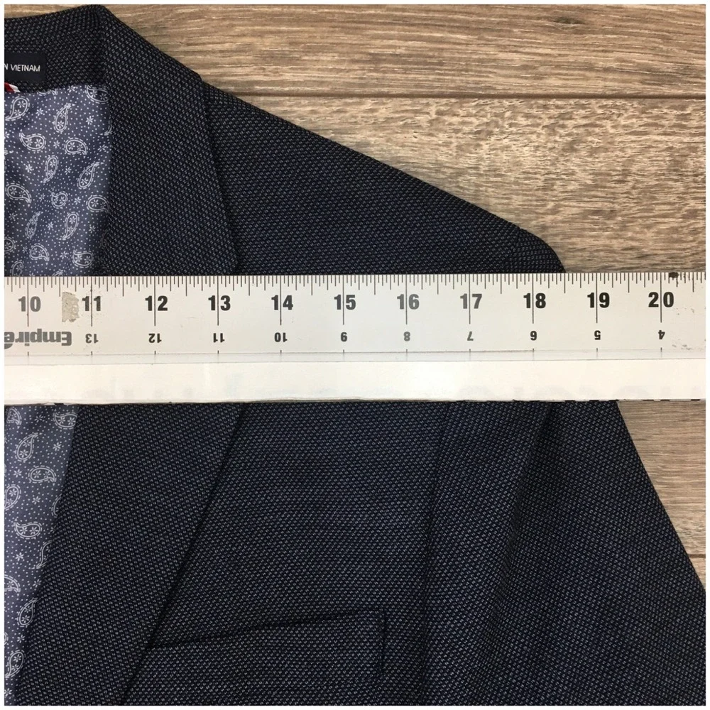 TOMMY HILFIGER Mens Blazer Sport Coat Casual‎ Jacket Size 40L Hopsack Wool Suit